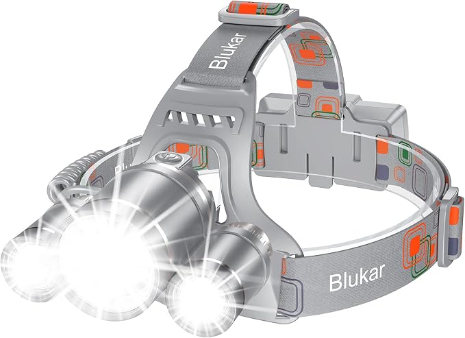 Blukar LED Headlamp, Super Bright Rechargeable Headlight Flashlight by Blukar