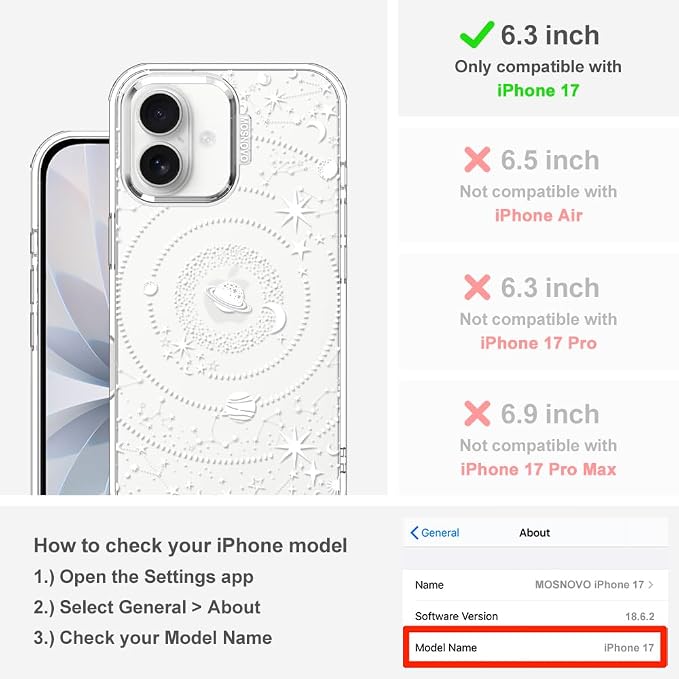MOSNOVO for iPhone 17 Case | Military Grade 6.6ft Drop Tested | Camera Control - Image 2