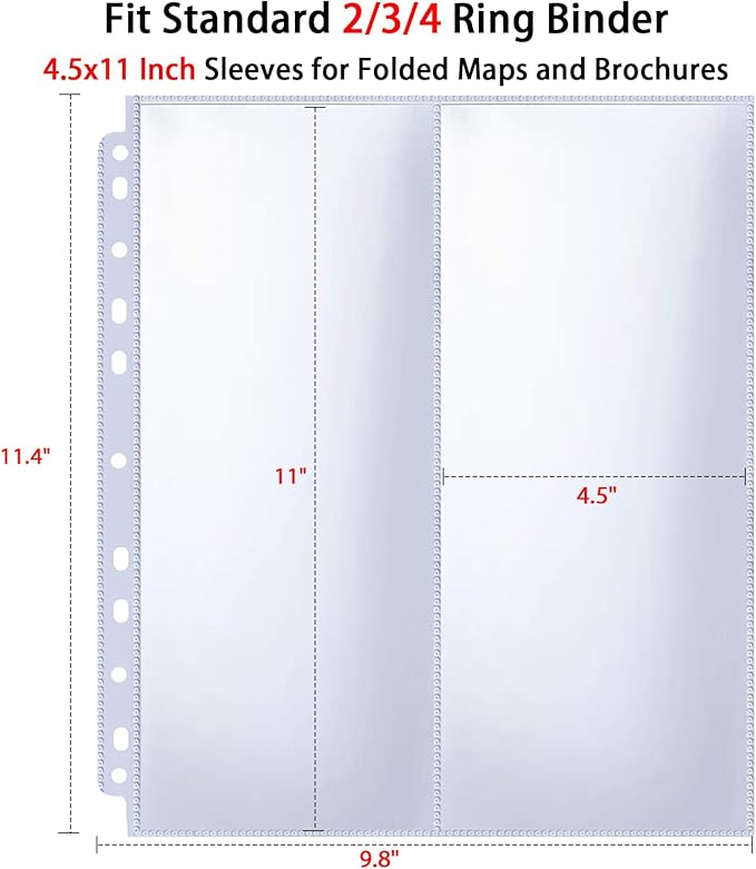30 Pack 60 Pockets 4.5x11” Folded Map Sleeves, Ultra-Clear Brochure Organizer - Image 5