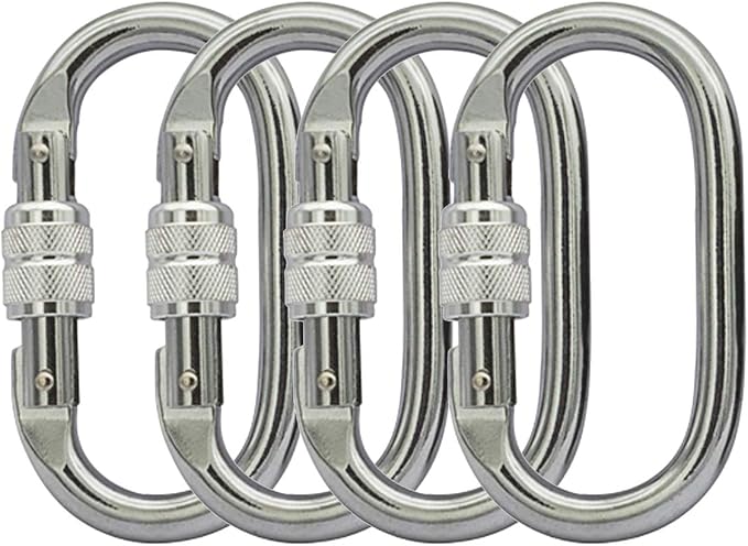Heavy Duty Locking Climbing Carabiner Clip CE Rated 25 kN 5600 LB Rugged by BYANG