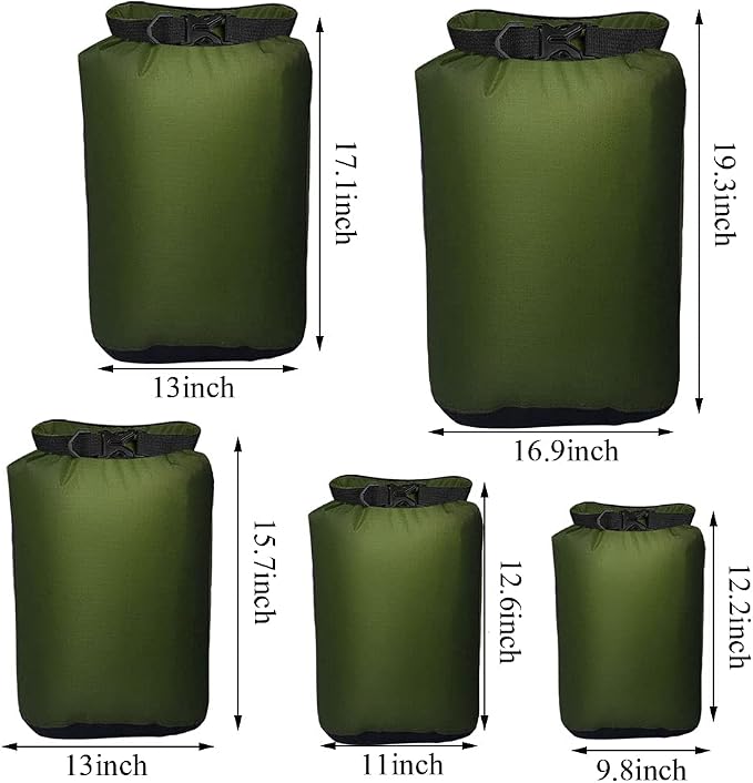 Pimoys 5 Pack Waterproof Dry Sacks, Lightweight Outdoor Dry Bags 20L /12L / - Image 3