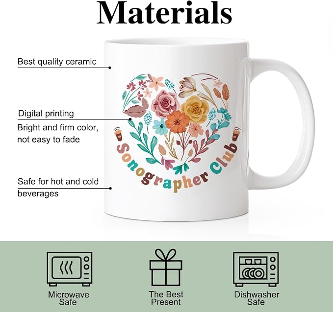 RZHV Sonographer Club 11 Oz Novelty Mug, Funny Coffee Mug - Image 3