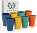 Homienly Stackable Drinking Glasses Set Wheat Straw Shatterproof Cups | by HOMIENLY