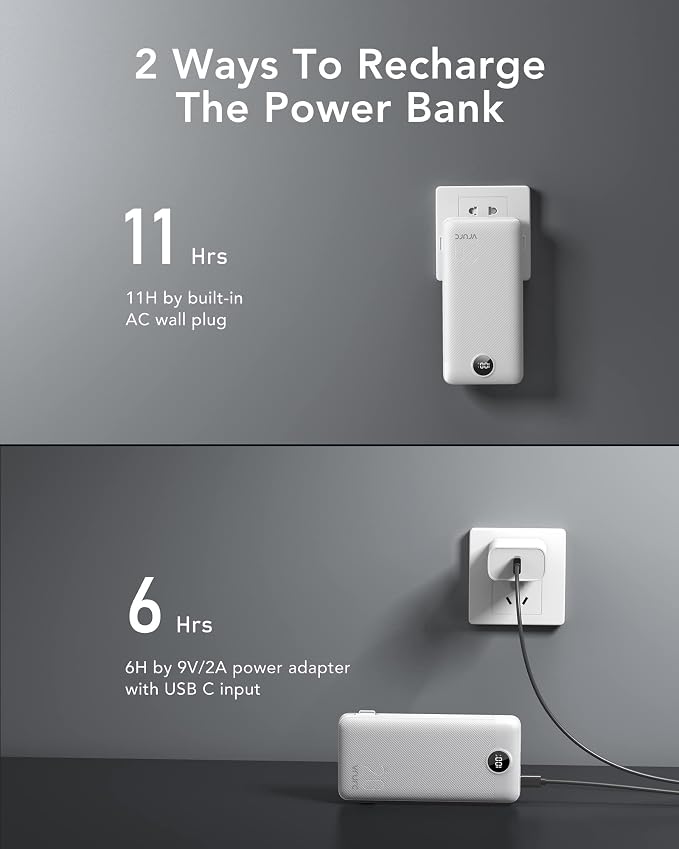VRURC Power Bank 20000mAh, Fast Charging Portable Charger USB C, 4 Output 2 - Image 4