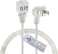 Clear Extension Cord 15 FT, Indoo/Outdoor 2 Prong Extension Cord by Yeatel
