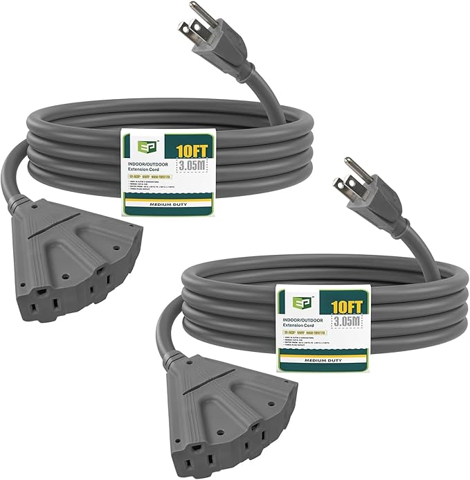 EP 2 Pack 10 Ft Outdoor Extension Cord by ENERGYPRO