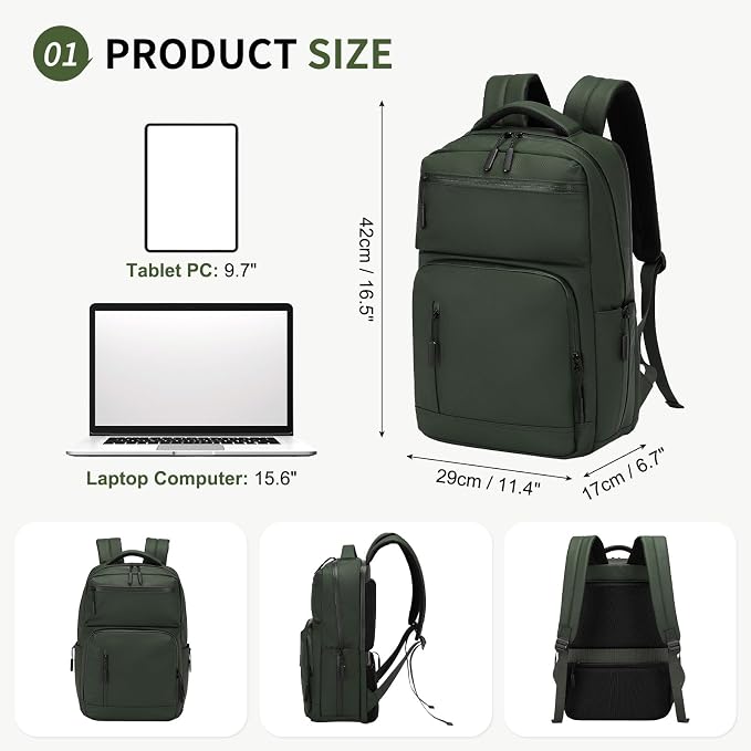 Waterproof Laptop Backpack for Men & Women, Flight Approved Anti-Theft Daypack - Image 3