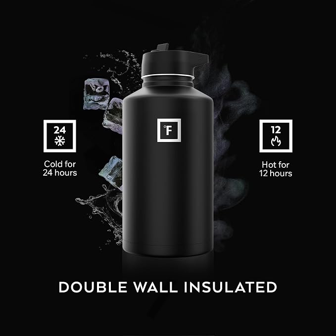 IRON °FLASK Camping & Hiking Hydration Flask - 64 oz Blue Waves - Image 4