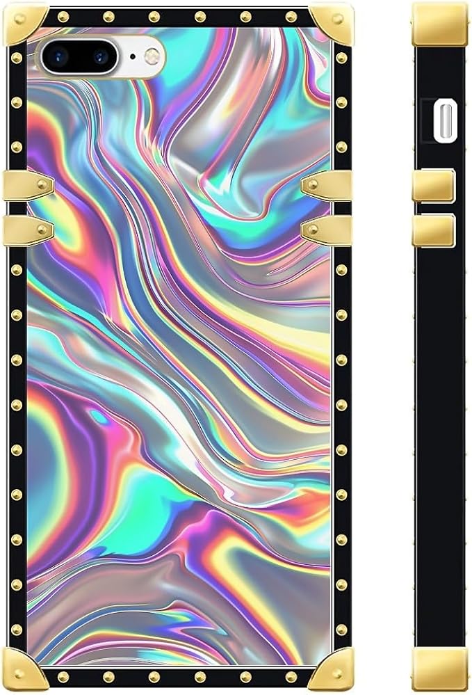 Compatible with iPhone 8 7 SE Case, Holographic Abstract Iridescent Textures - Image 2