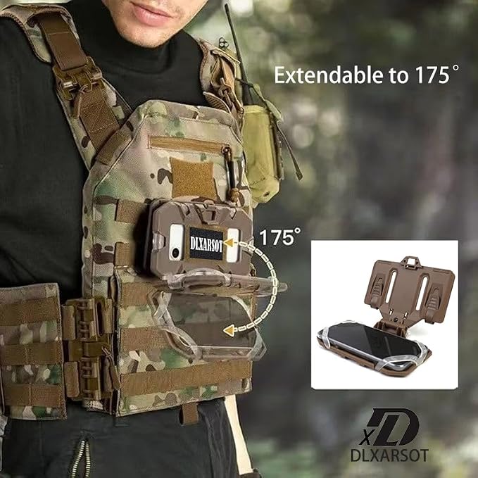 Tactical Airsoft Gear, MOLLE Vest Phone Holder, Universal Chest Phone Board - Image 5