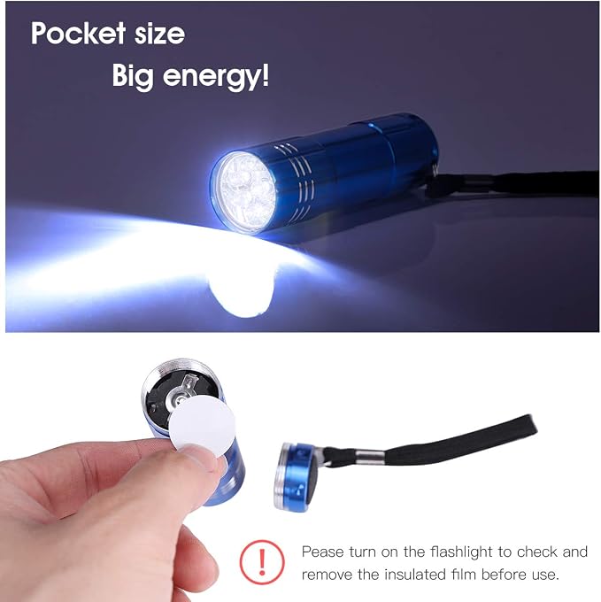 10 Pack of Flashlights 9 LED Mini Aluminum Flashlight Bulk - Image 5