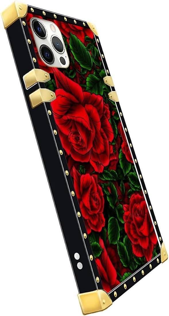 Compatible with iPhone 11 Pro Max Case, Vector Red Rose Green Leaf Luxury - Image 4