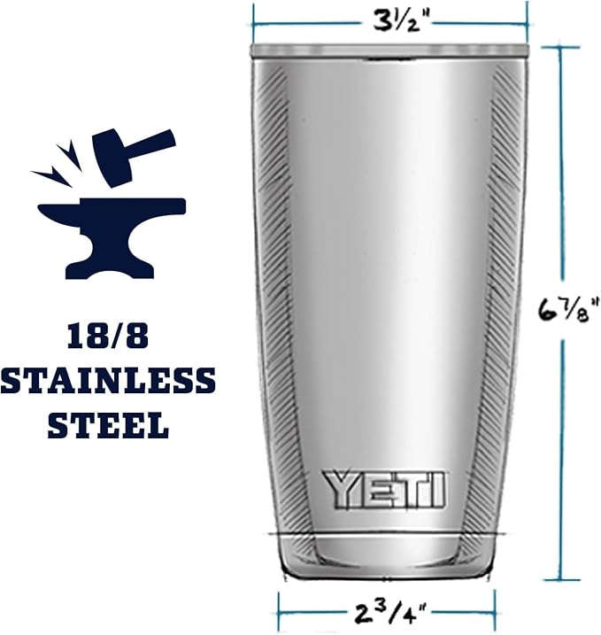 YETI Rambler 20 oz Stainless Steel Vacuum Insulated Tumbler w/MagSlider Lid - Image 6