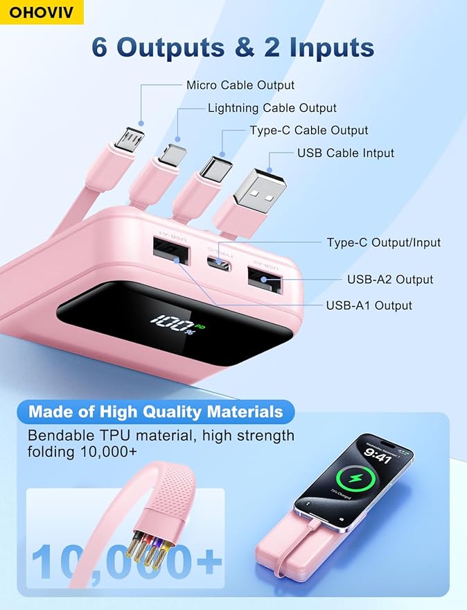 OHOVIV Portable Charger Power Bank 50000mAh Battery Pack, 22.5W Fast Charging - Image 3