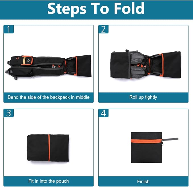 Esup 15L Small Hiking Backpack Foldable Lightweight Travel Day Pack Packable - Image 5