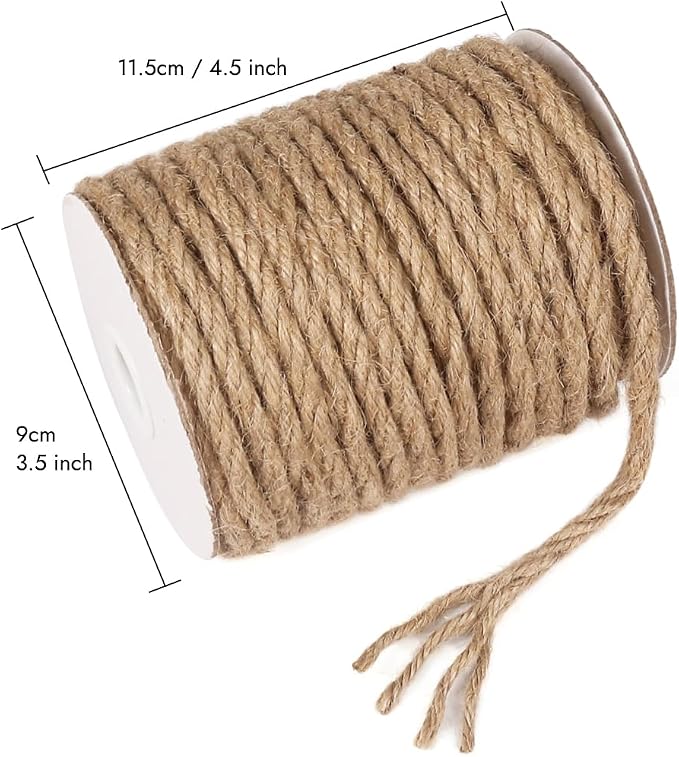 Tenn Well 6mm Jute Rope, 66 Feet Strong and Thick Twine Rope - Image 3