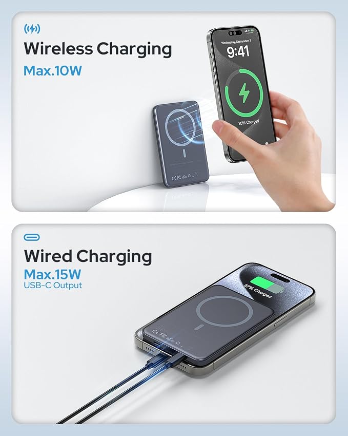 for Magsafe Portable Charger, 5000mAh Slim Wireless Magnetic Power Bank - Image 5
