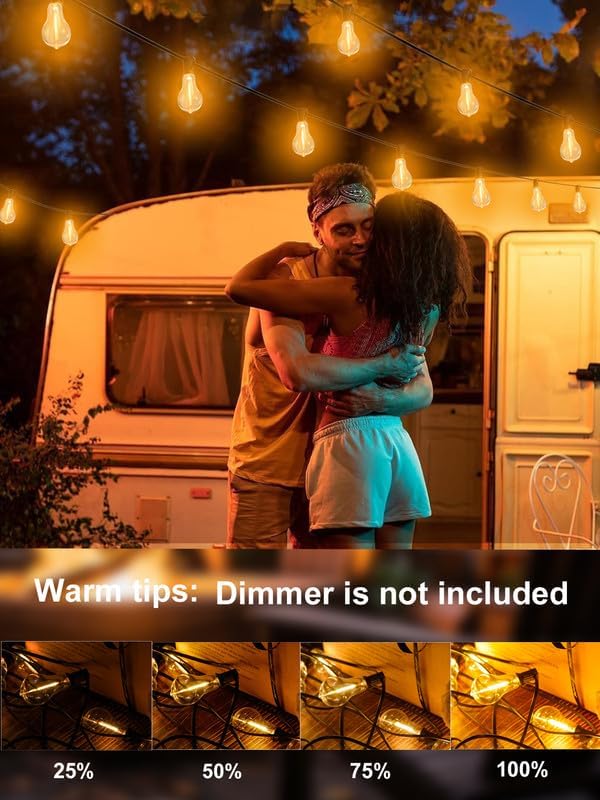 DAMAING Outdoor String Lights 100FT Patio String Lights Waterproof - Image 6