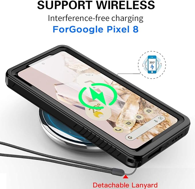 AICase for Google Pixel 8 Case Waterproof Clear Built-in Screen Protector - Image 6