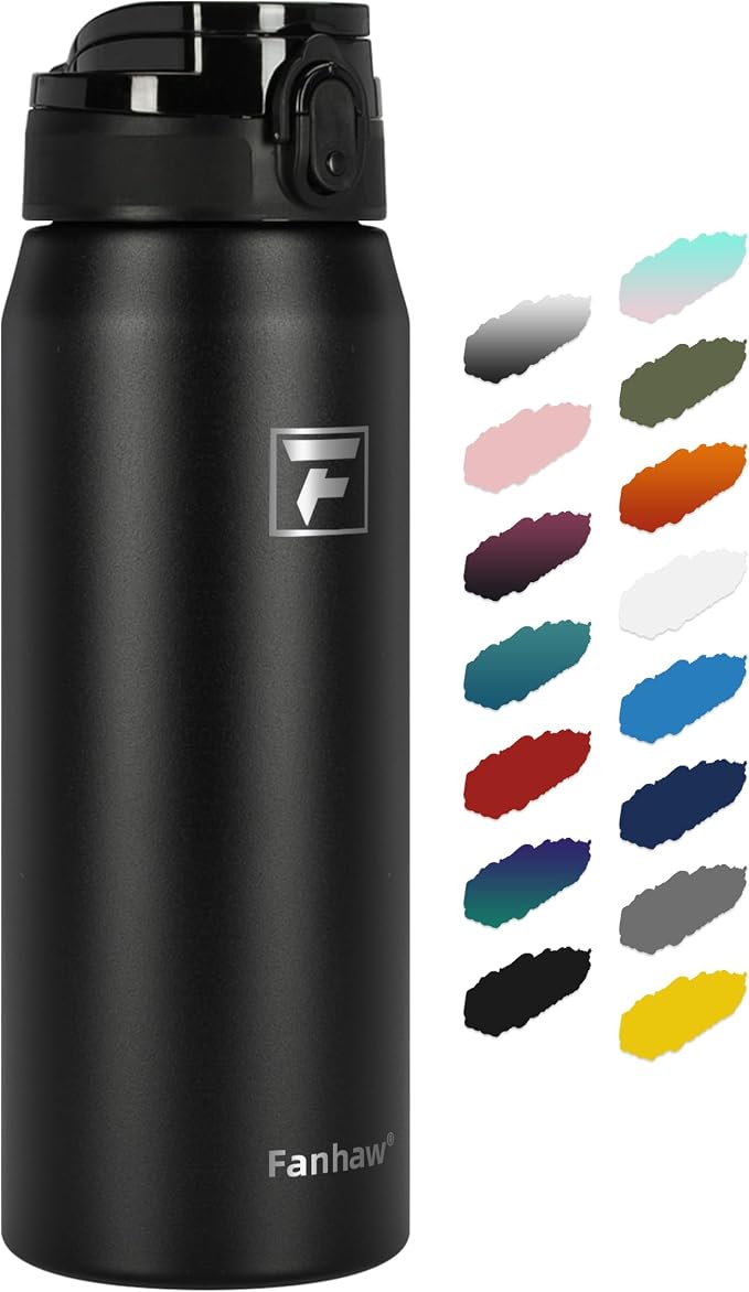 Fanhaw 24 oz Insulated Stainless Steel Water Bottle by FANHAW