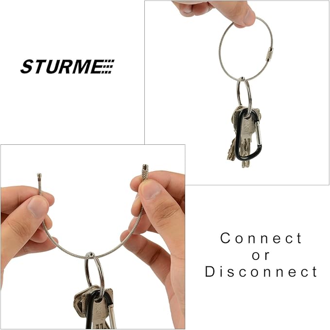 STURME 2" Aluminum D Ring Carabiners Clip D Shape Spring Loaded Gate Small - Image 4