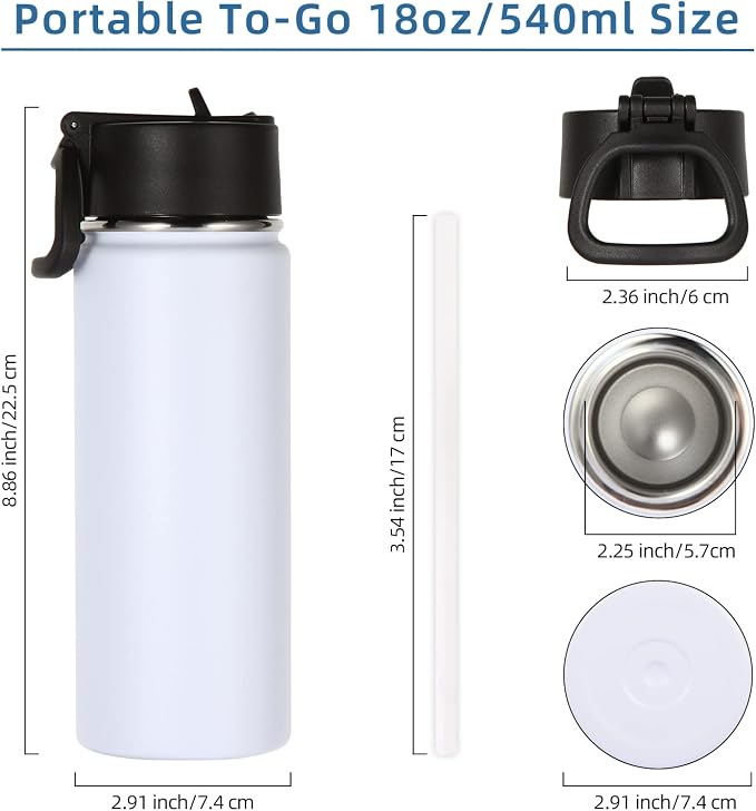 Volhoply 18oz Kids Insulated Water Bottle, Stainless Steel Water Bottles - Image 6
