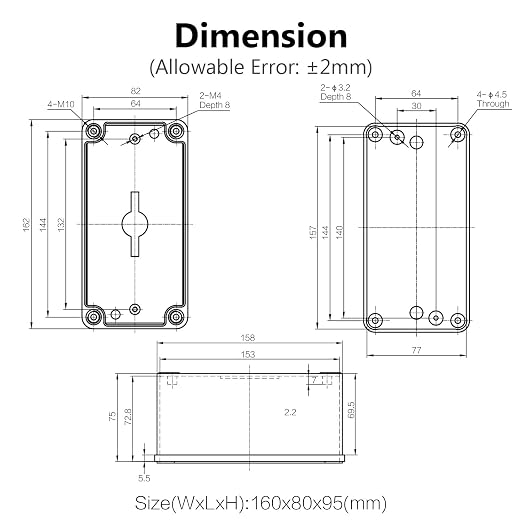LeMotech Junction Box IP67 Waterproof Dustproof ABS Plastic Project Box - Image 6