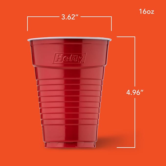 Hefty Party On Disposable Plastic Party Cups, 16 Oz Cups in Assorted Colors - Image 2