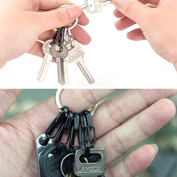 30PCS Mini SF Carabiner Clips Tiny Alloy Spring Snap Hook Keychain Clasps EDC - Image 7