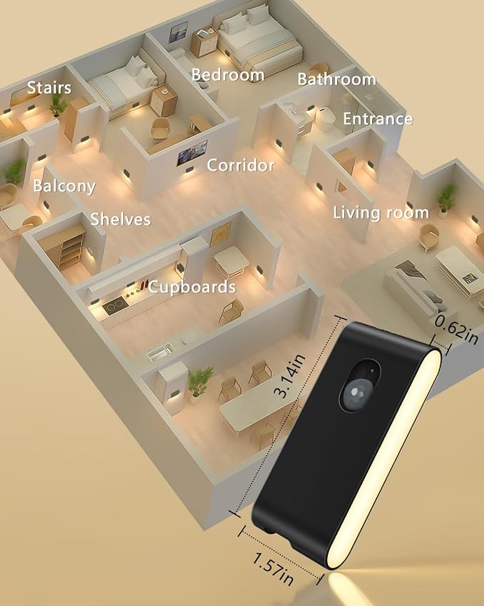 WILLED Motion Sensor Night Lights, Wireless Stair Lights Indoor, Battery - Image 7
