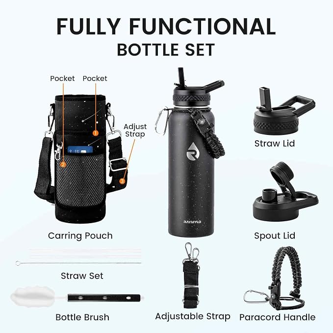 RAYMYLO Insulated Water Bottle 40 oz, Triple Wall Vacuum Stainless Steel - Image 7