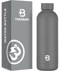 Insulated Water Bottle with Lid, 17 oz Reusable Leak-Proof Metal Stainless by TSAKBAM