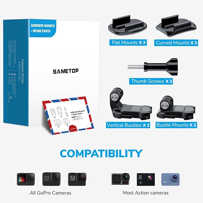Helmet Sticky Mounts Adhesive Buckle Mount Screw Accessory Kit Compatible - Image 6