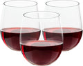 FOCUSLINE 32 Pack Plastic Wine Glasses Stemless, 12 Oz Crystal Clear Disposable by FOCUSLINE