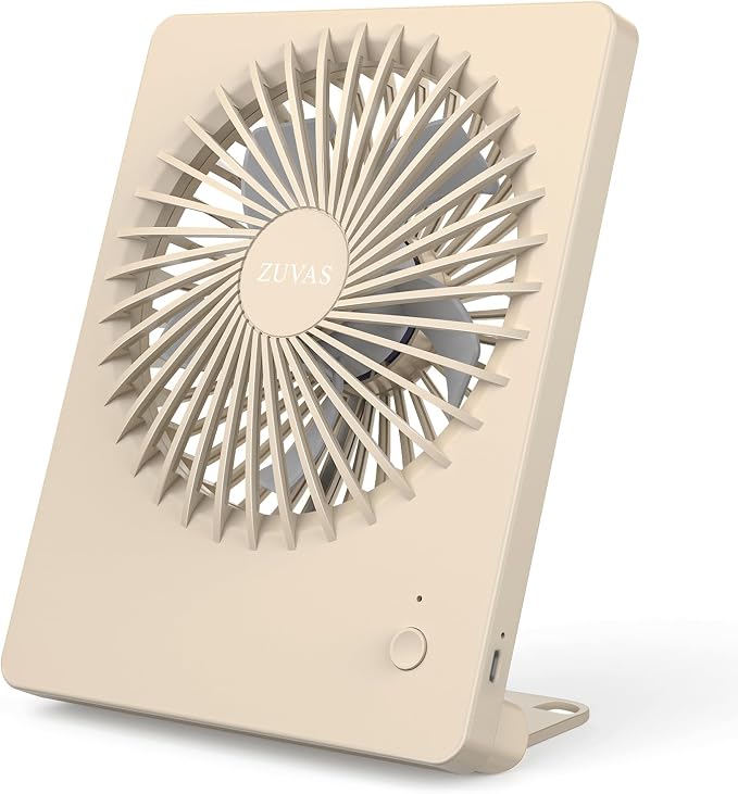 Zuvas Desk Fan Battery Operated Fan Rechargeable 180°Tilt Folding Personal Fan by Zuvas