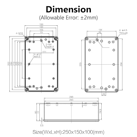 LeMotech Junction Box IP67 Waterproof Dustproof ABS Plastic Project Box - Image 6