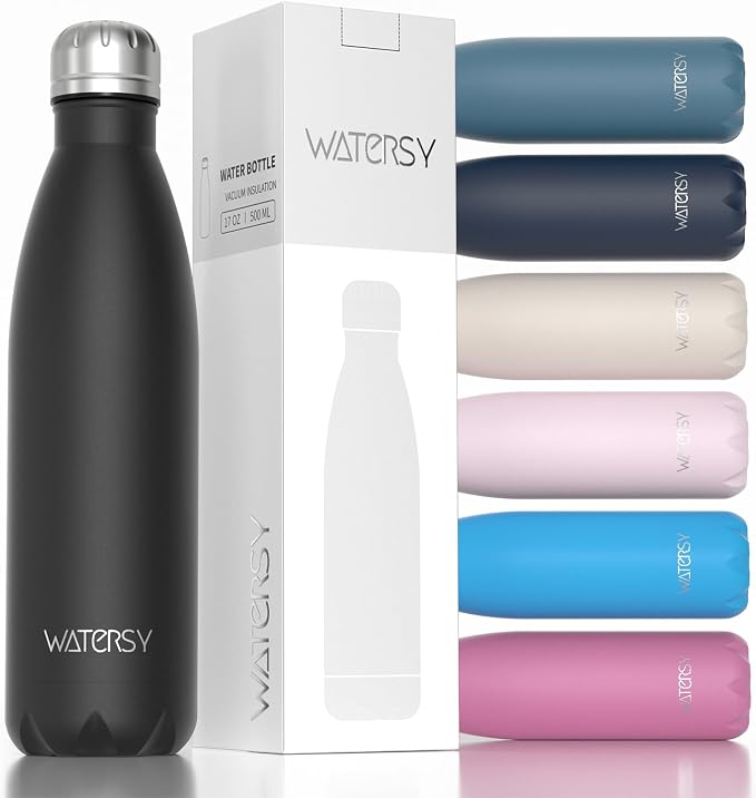 WATERSY Stainless Steel water bottles, 17oz/500ml Insulated Water Bottles by Watersy