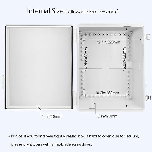 LeMotech Electrical Box, IP67 Waterproof Hinged Cover Stainless Steel Latch - Image 5