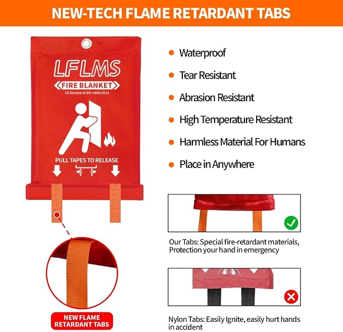 Fire Blankets Emergency for Home, 8 Pack Fire Suppression Blanket, 40” x 40” - Image 2