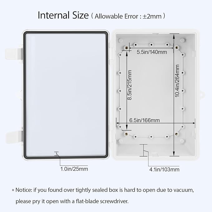 ABS Plastic Dustproof Waterproof IP65 Junction Box Hinged Shell Universal - Image 4