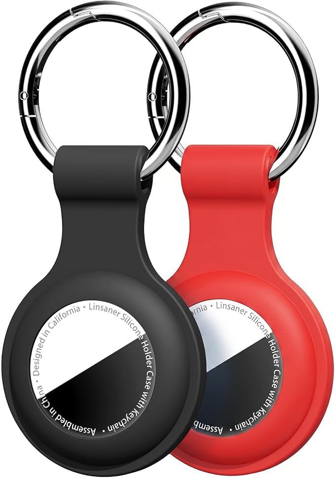 Linsaner Case for AirTag 2nd Gen & 1st Gen, Silicone Holder Keychain Key Ring by Linsaner