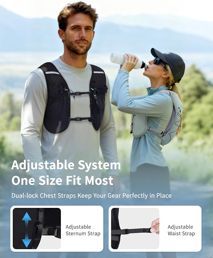 ECOHUB Running Hydration Vest Backpack, Lightweight Hydration Pack Bag Daypack - Image 5