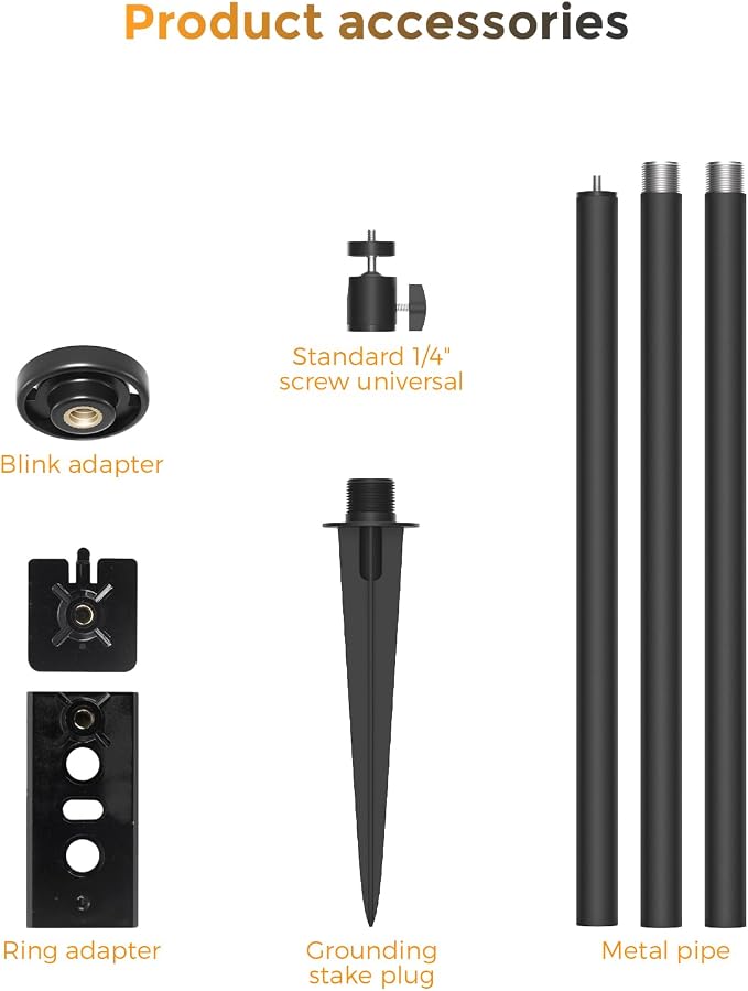Adjustable Security Camera Ground Stake Mount 16"-48" Height, 360° Swivel - Image 9