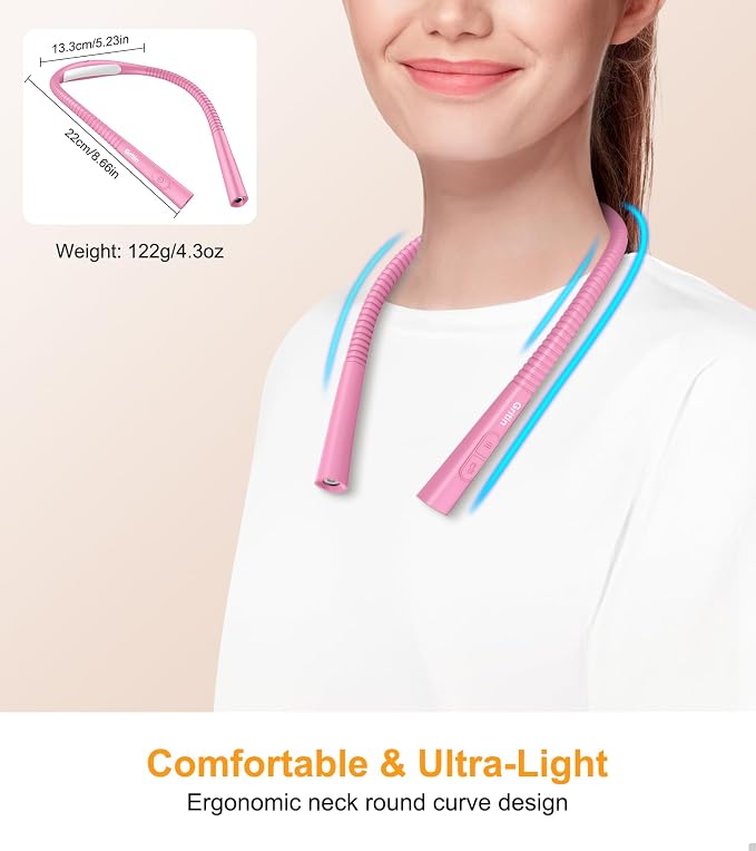 Gritin Book Light, Eye Caring 4-Color & 5-Brightness Neck Light Reading Light- - Image 5