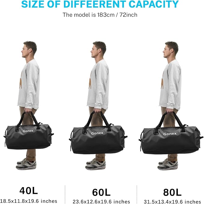 Gonex 40L 60L 80L Extra Large Waterproof Duffle Travel Dry Duffel Bag Heavy - Image 5