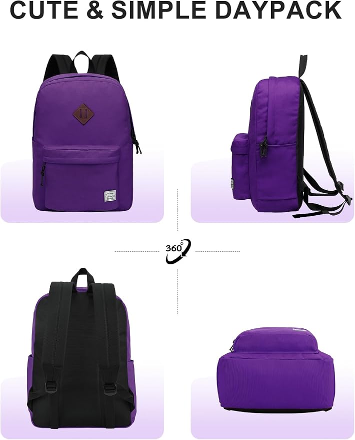 VASCHY Lightweight Backpack for School, Classic Basic Water Resistant Casual - Image 6