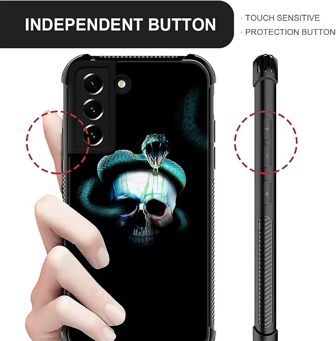 for Samsung Galaxy S22 Plus Case, Skeleton Winding Snake Pattern Graphic Design - Image 4