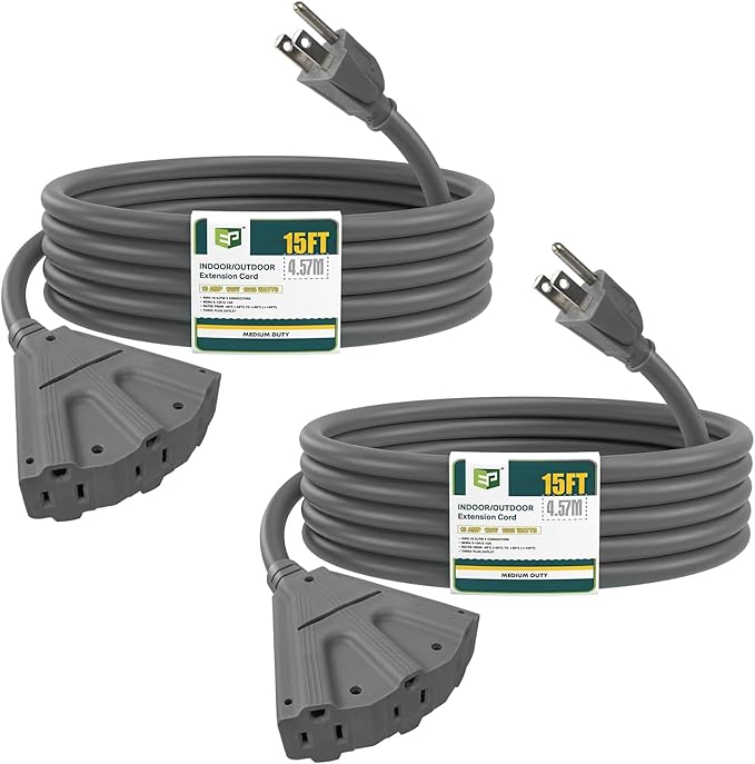 EP 2 Pack 15 Ft Outdoor Extension Cord by ENERGYPRO