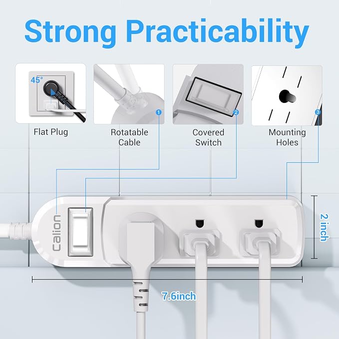 Outdoor Power Strip Weatherproof, IPX6 Waterproof 6.6ft SJT Extension Cord - Image 6