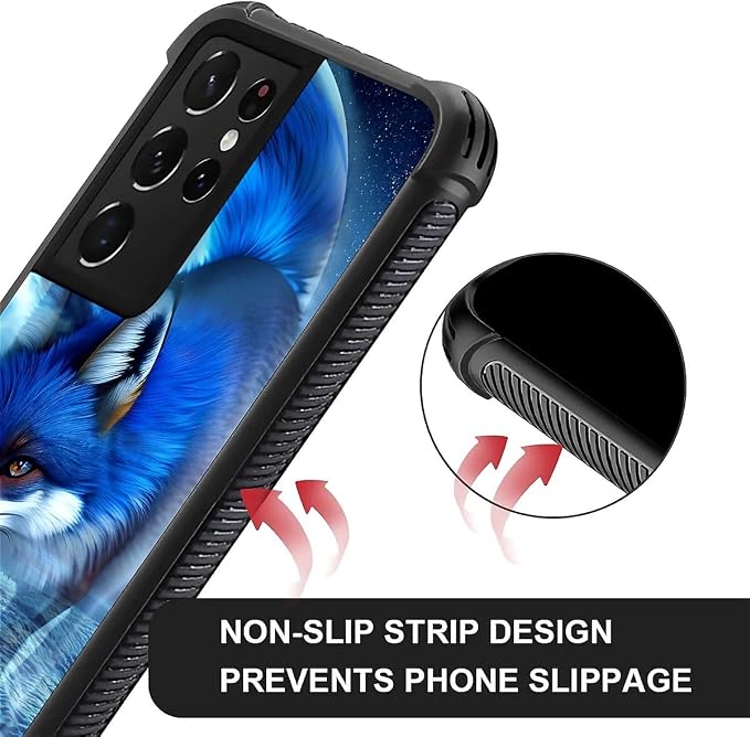 for Samsung Galaxy S21 Ultra Case, Snowy Mountain Fox Lake Pattern Graphic - Image 2